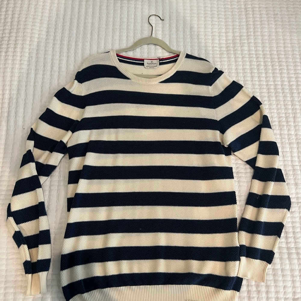 Brooksfield Navy and Cream Striped Sweater